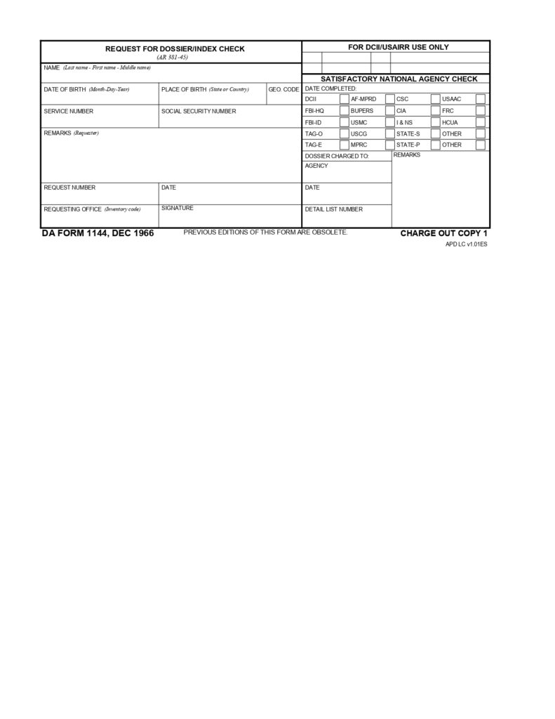 DA FORM 1144 - Request For Dossier-Index Check_page-0001