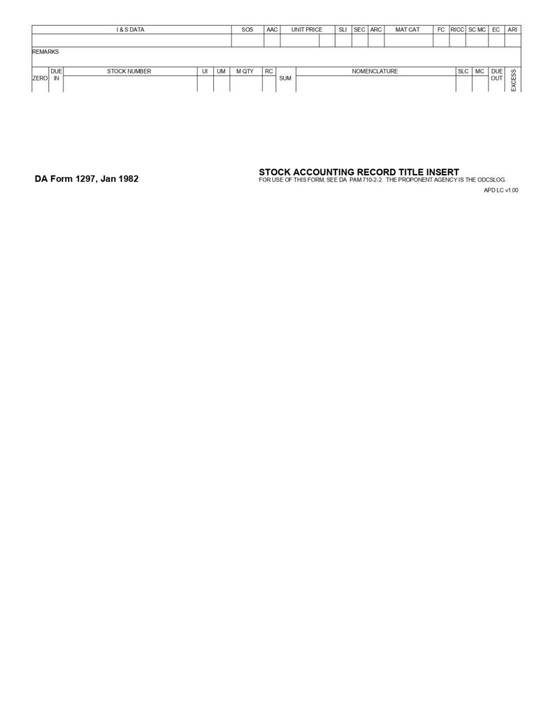 DA FORM 1297 - Stock Accounting Record Title Insert_page-0001