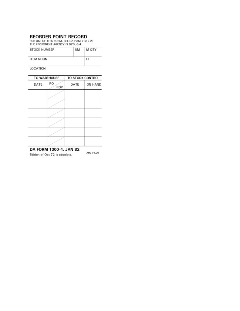 DA FORM 1300-4 - Reorder Point Record_page-0001