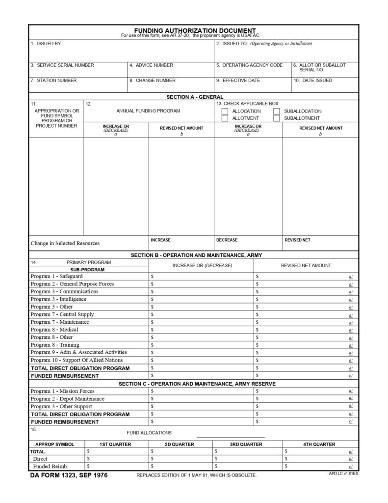 DA FORM 1323 - Funding Authorization Document_page-0001