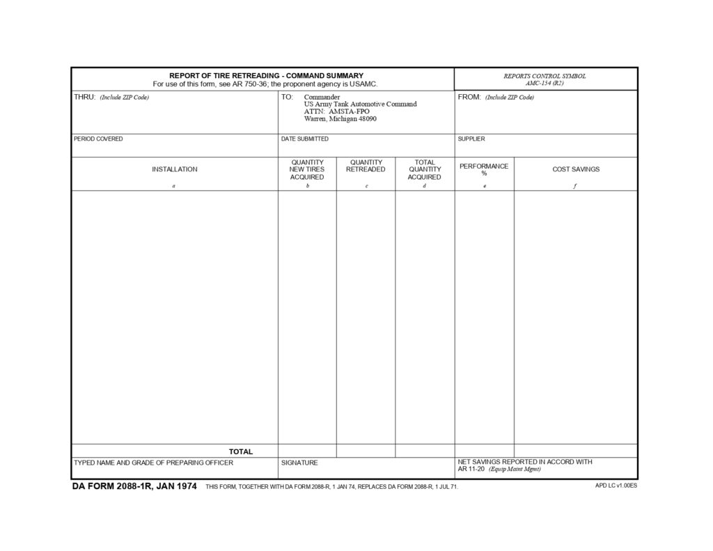 DA FORM 2088-1-R - Report Of Tire Retreading-Command Summary (LRA)_page-0001