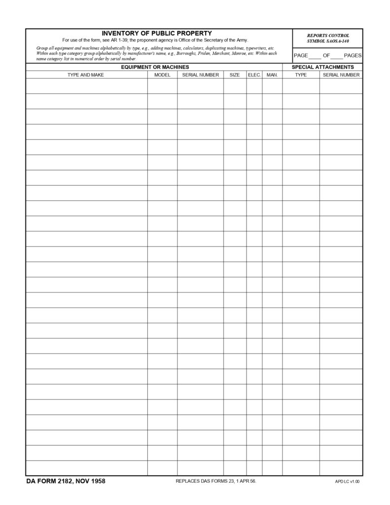 DA FORM 2182 - Inventory Of Public Property_page-0001