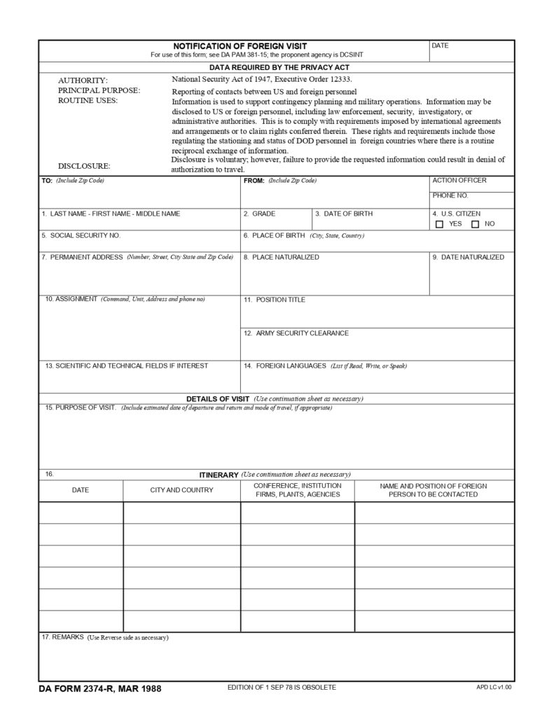 DA FORM 2374-R - Notification Of Foreign Visit (LRA)_page-0001