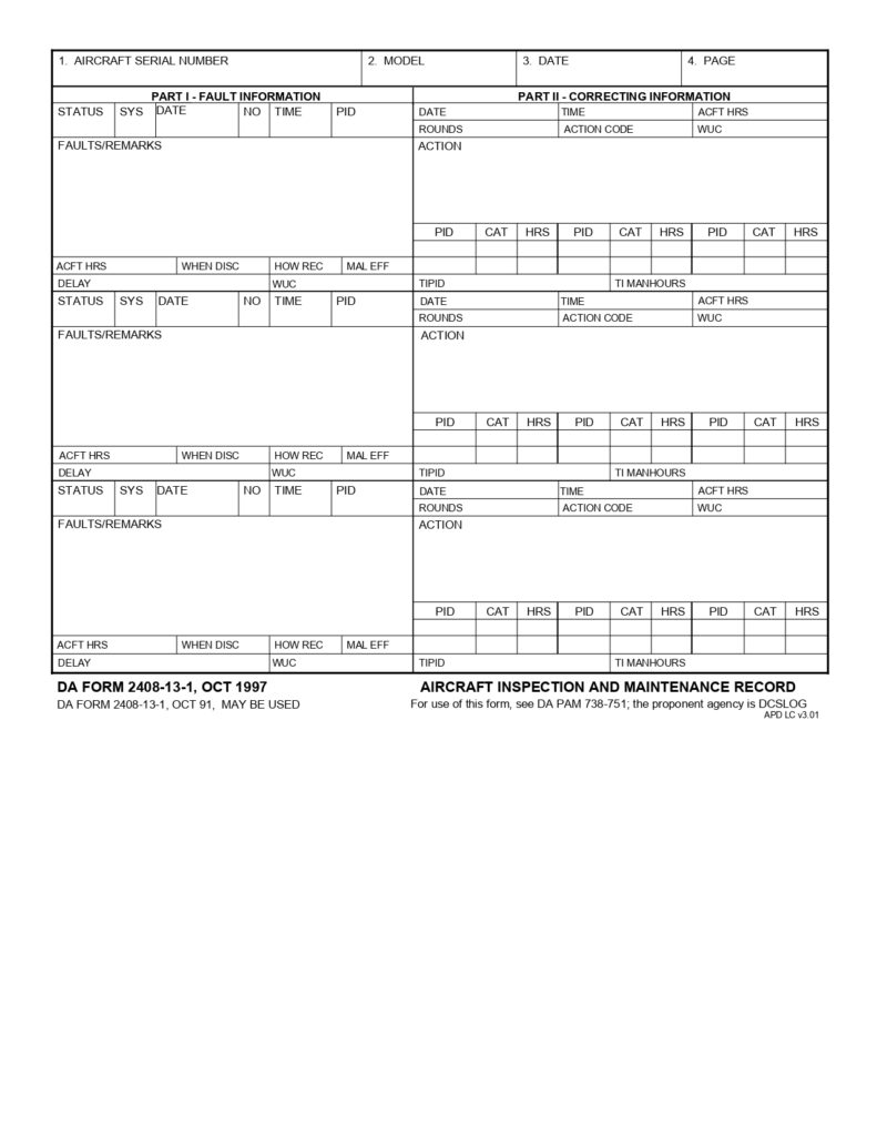 DA FORM 2408-13-1 - Aircraft Nspection And Maintenance Record_page-0001