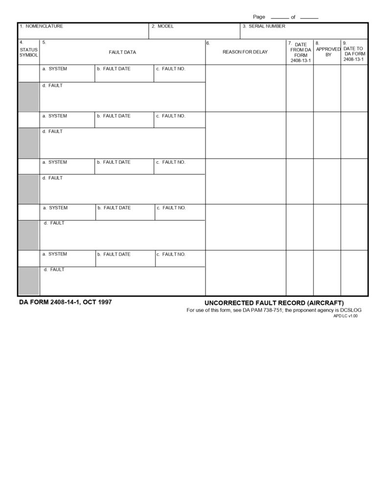 DA FORM 2408-14-1 - Uncorrected Fault Record (Aircraft)_page-0001