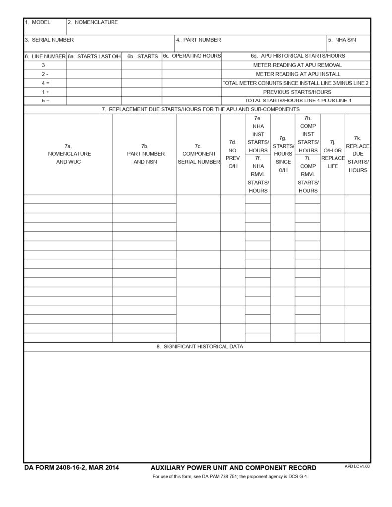 DA FORM 2408-16-2 - Auxiliary Power Unit And Component Record_page-0001