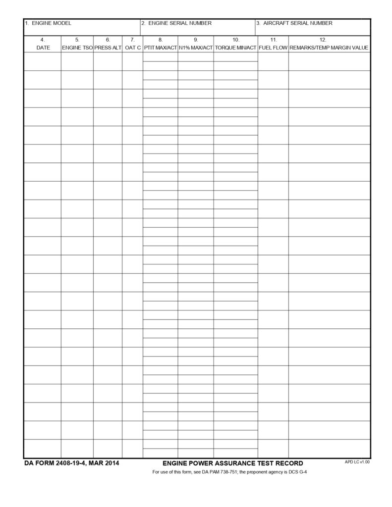 DA FORM 2408-19-4 - Engine Power Assurance Test Record_page-0001