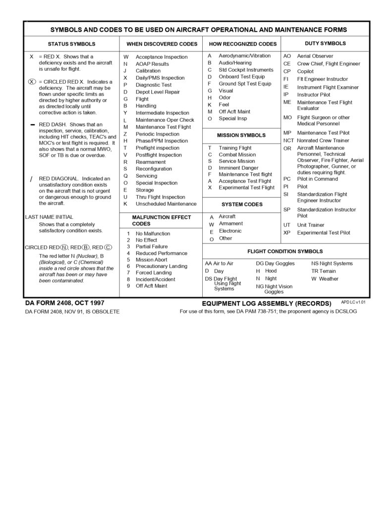 DA FORM 2408 - Equipment Log Assembly (RECORDS)_page-0001