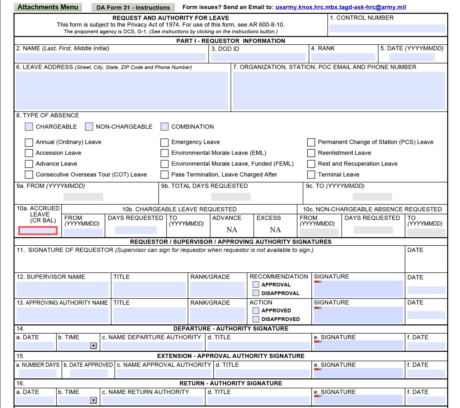 DA FORM 31 Fillable - Army Pubs 31 PDF | DA Forms 2024