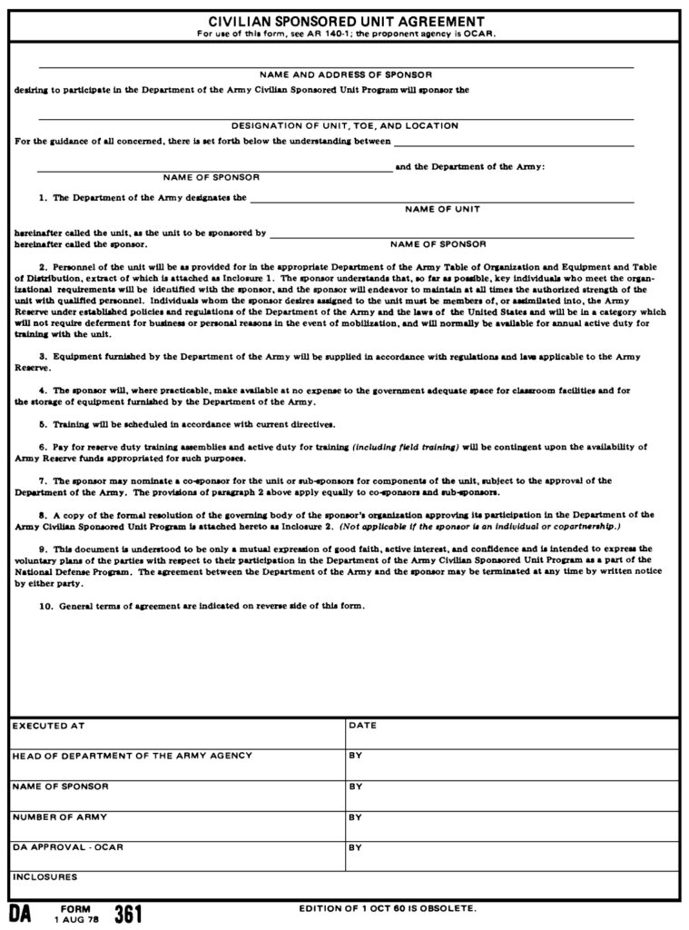DA FORM 361 - Civilian Sponsored Unit Agreement_page-0001