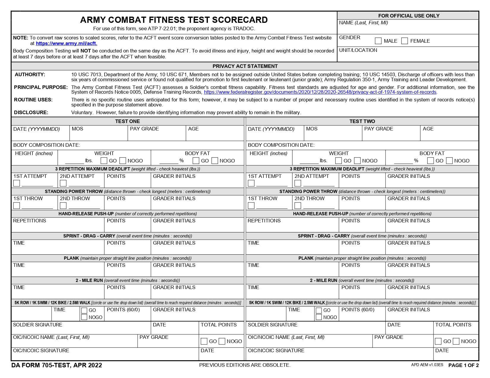 DA FORM 705 TEST Fillable Army Pubs 705 TEST PDF DA Forms 2024 DA FORM 705 TEST Fillable Army Pubs 705 TEST PDF DA Forms 2024