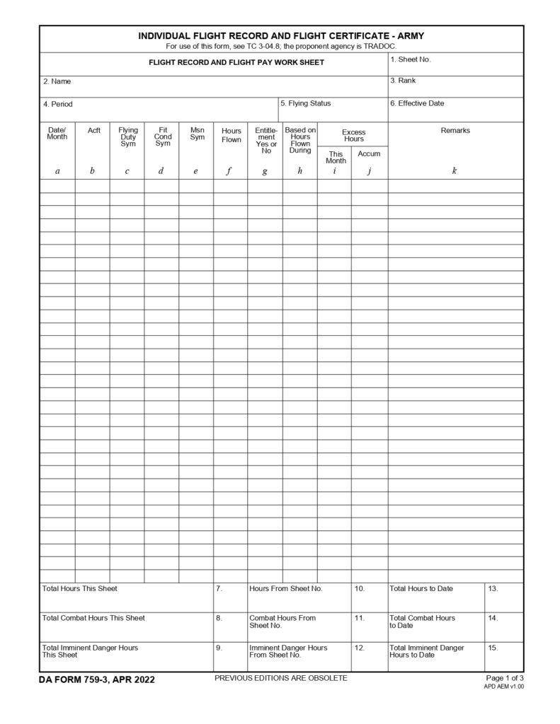 DA FORM 759-3 - Individual Flight Records And Flight Certificate-Army (Flight Pay Work Sheet)_page-0001