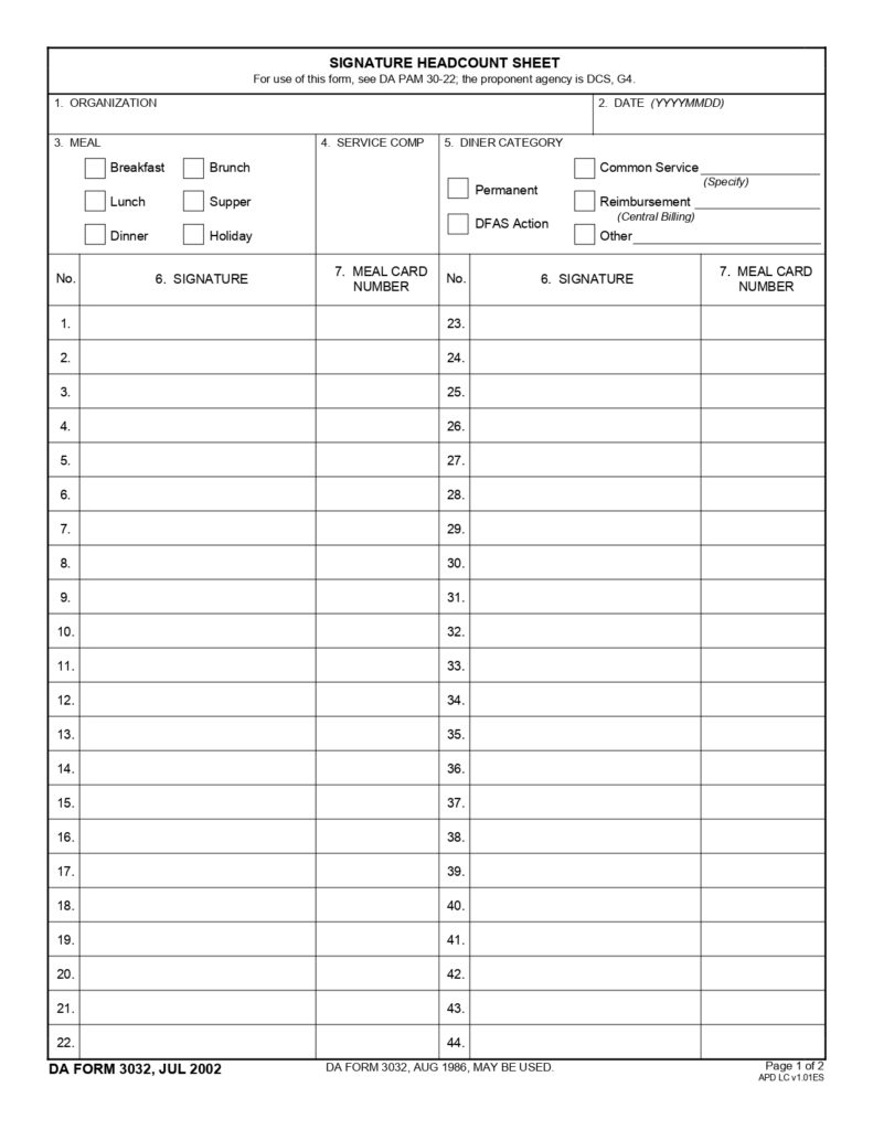 DA FORM 3032 - Signature Headcount Sheet_page-0001