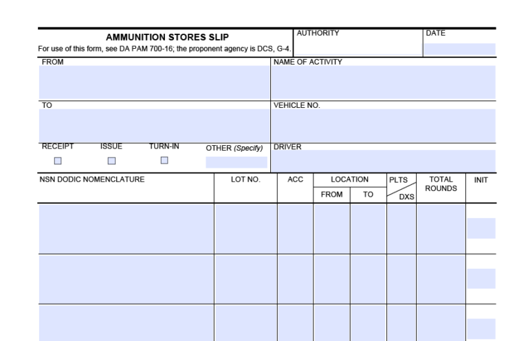 DA FORM 3151 Fillable - Army Pubs 3151 PDF | DA Forms 2024