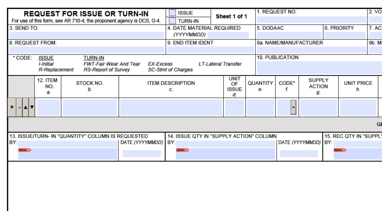 DA FORM 3161 Fillable - Army Pubs 3161 PDF | DA Forms 2024