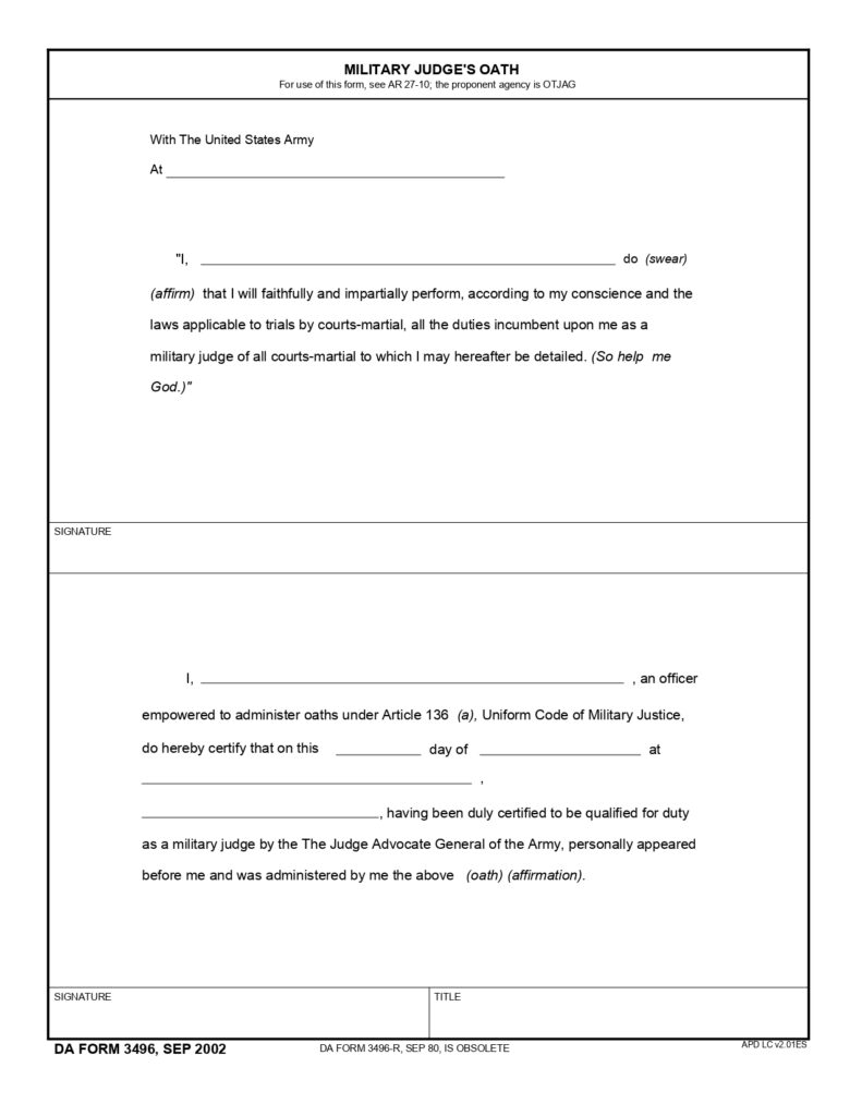 DA FORM 3496 - Military JudgeS Oath_page-0001