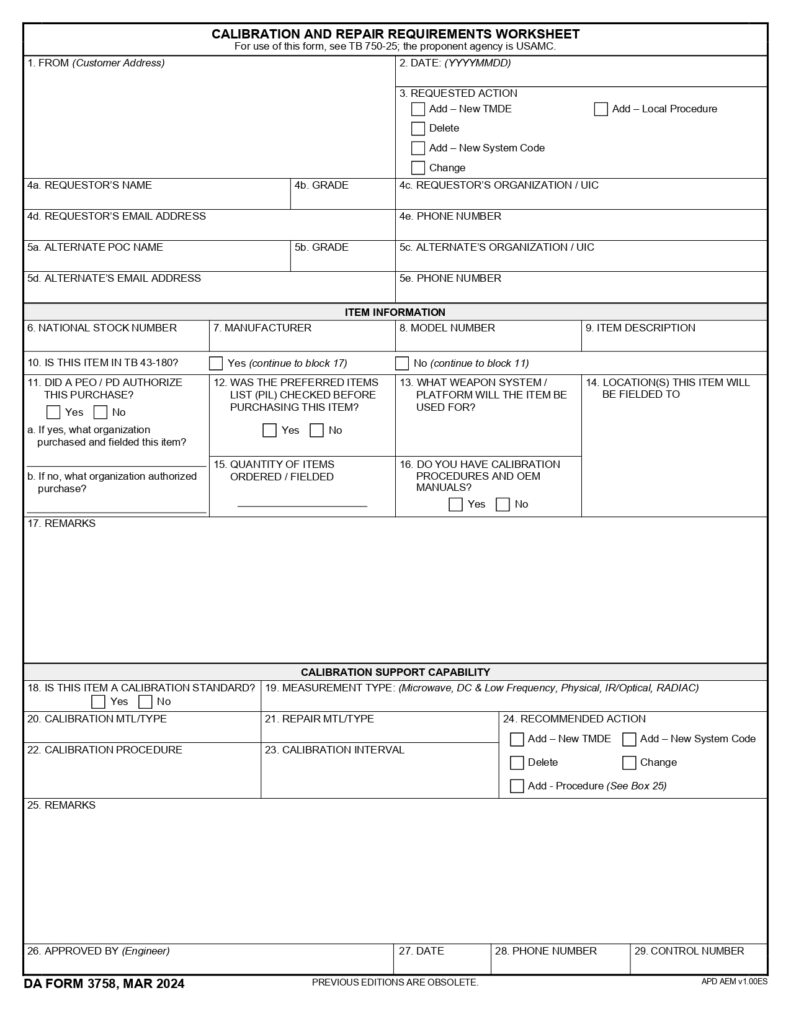 DA FORM 3758 - Calibration And Repair Requirements Worksheet_page-0001