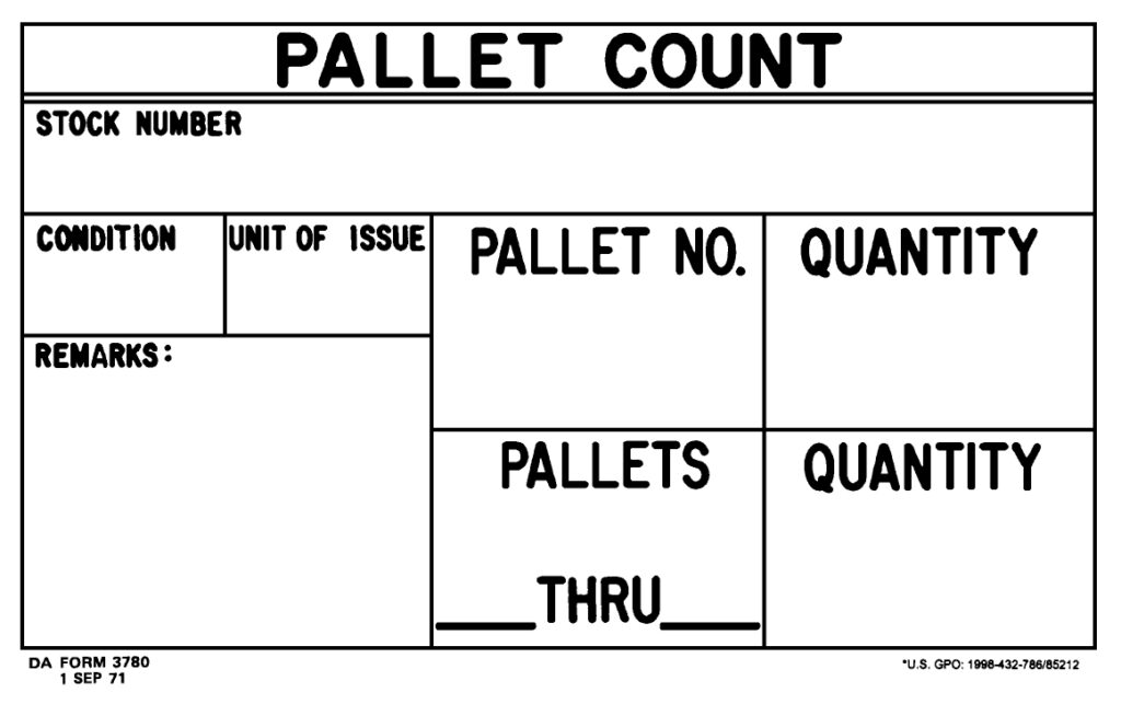 DA FORM 3780 - Pallet Count_page-0001