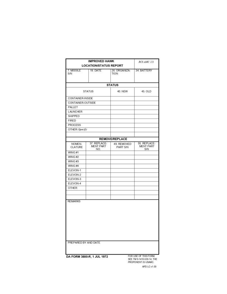 DA FORM 3880-R - Improved Hawk Location-Status Report (LRA)_page-0001