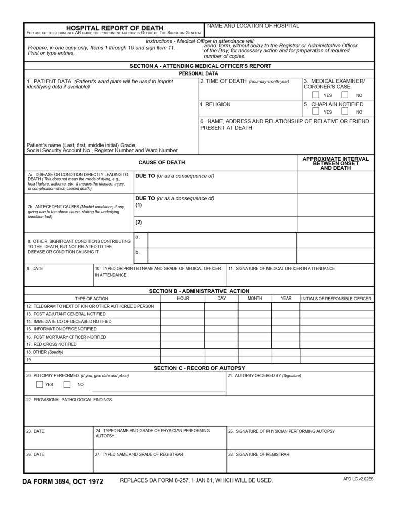 DA FORM 3894 - Hospital Report Of Death_page-0001