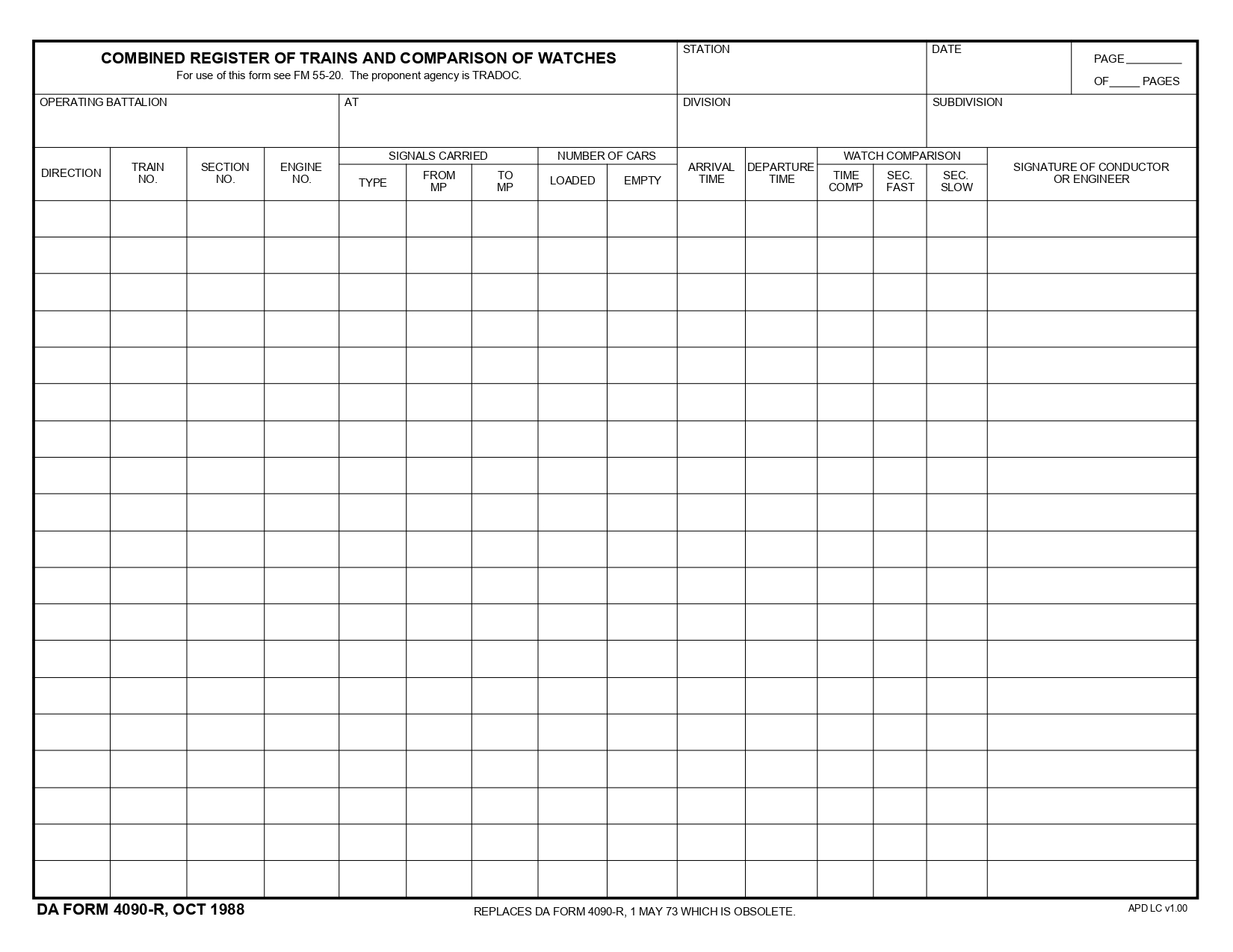 DA FORM 4090 R Fillable Army Pubs 4090 R PDF DA Forms 2024