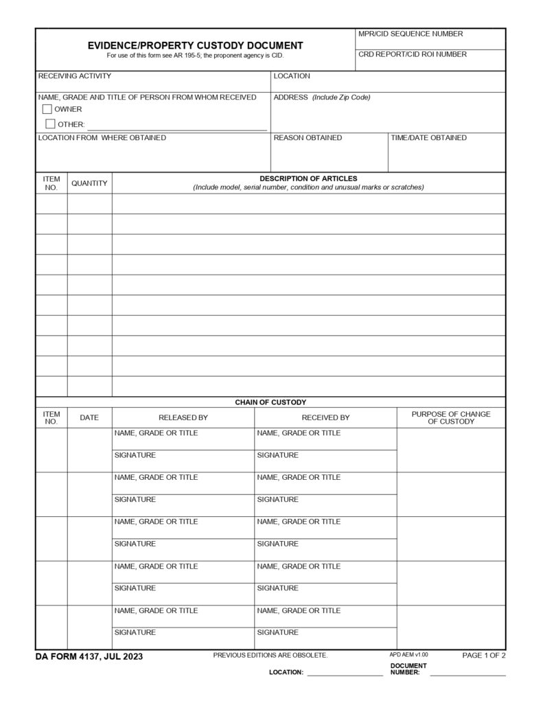 DA FORM 4137 - Evidence-Property Custody Document_page-0001