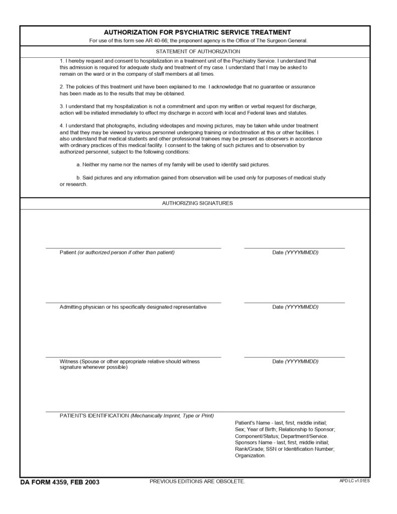 DA FORM 4359 - Authorization For Psychiatric Service Treatment_page-0001