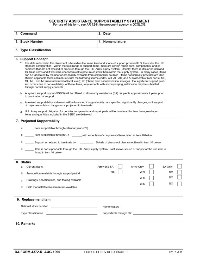 DA FORM 4372-R - Security Assistance Supportability Statement (LRA)_page-0001