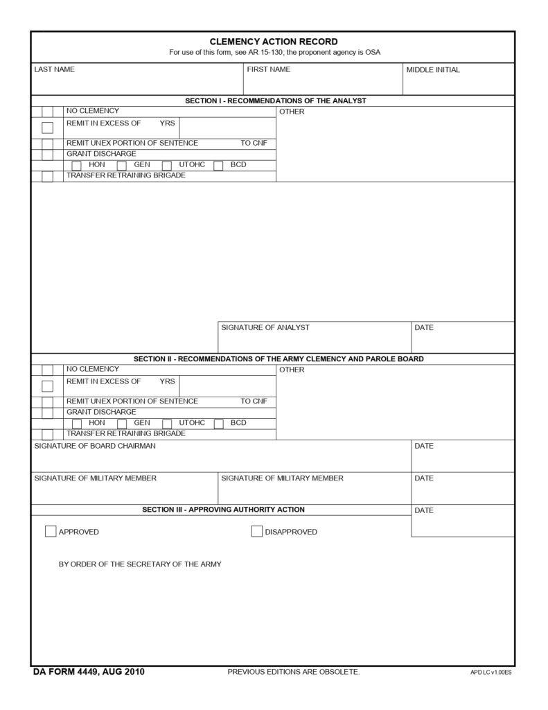 DA FORM 4449 - Clemency Action Record_page-0001