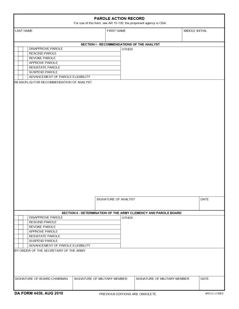 DA FORM 4459 - Parole Action Record_page-0001