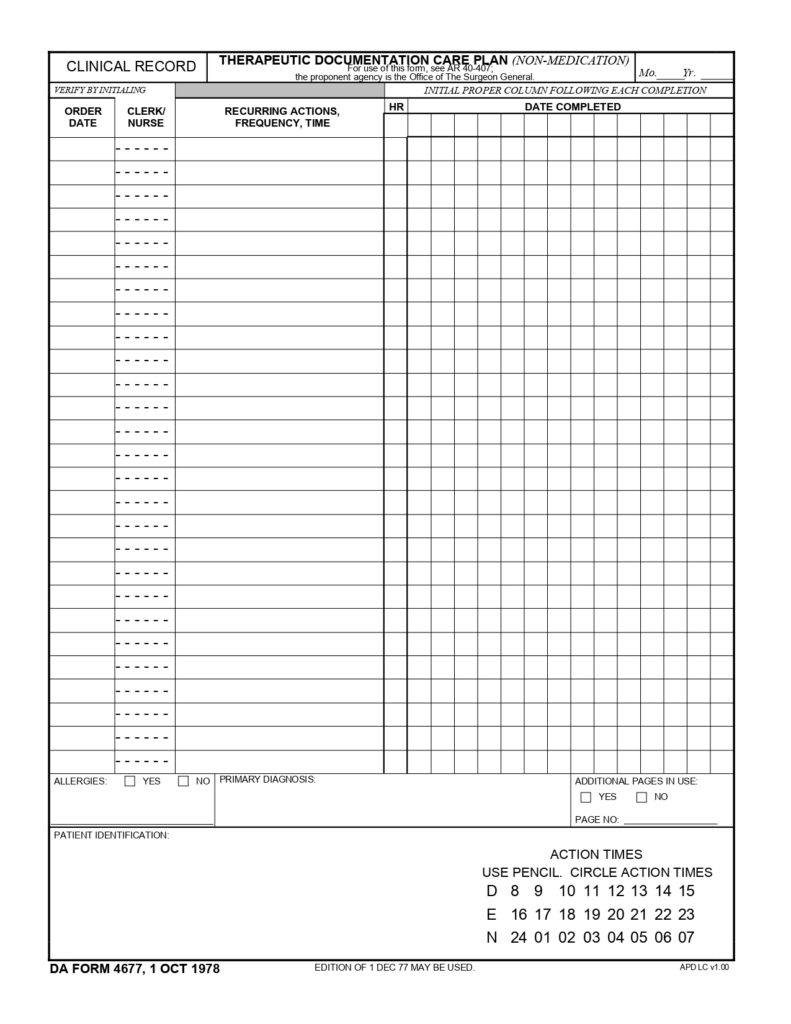 DA FORM 4677 - Therapeutic Documentation Care Plan (Non-Medications)_page-0001