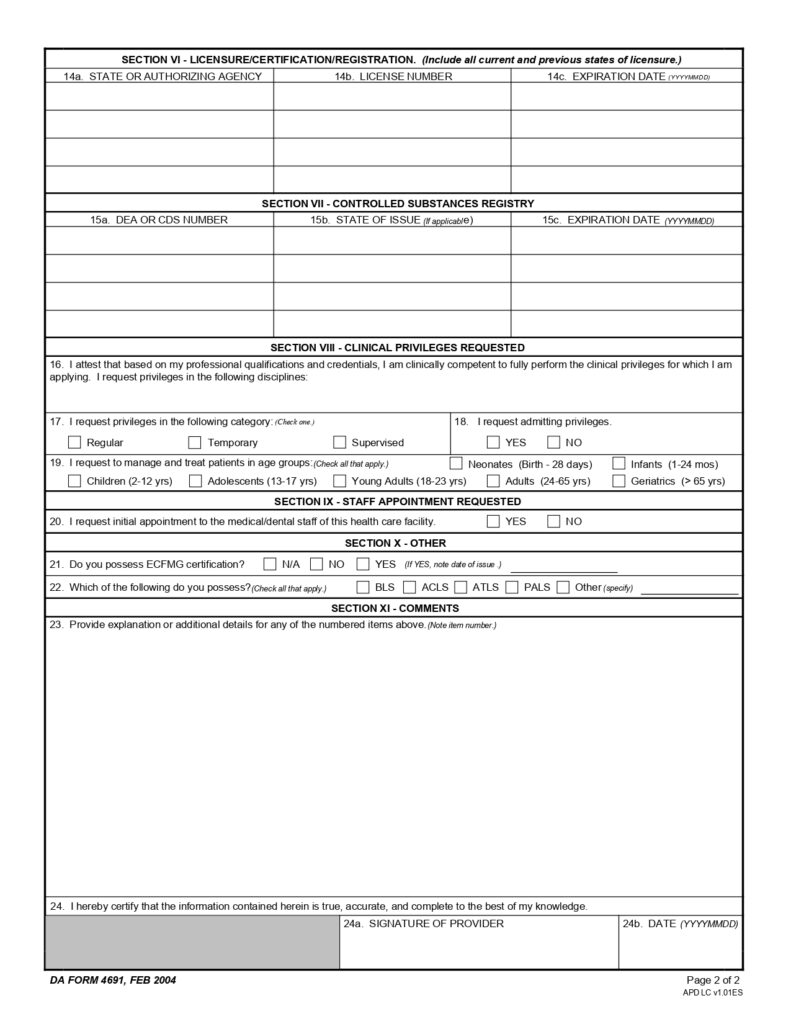 DA FORM 4691 - Initial Application For Clinical Privileges And Staff Appointment_page-0002