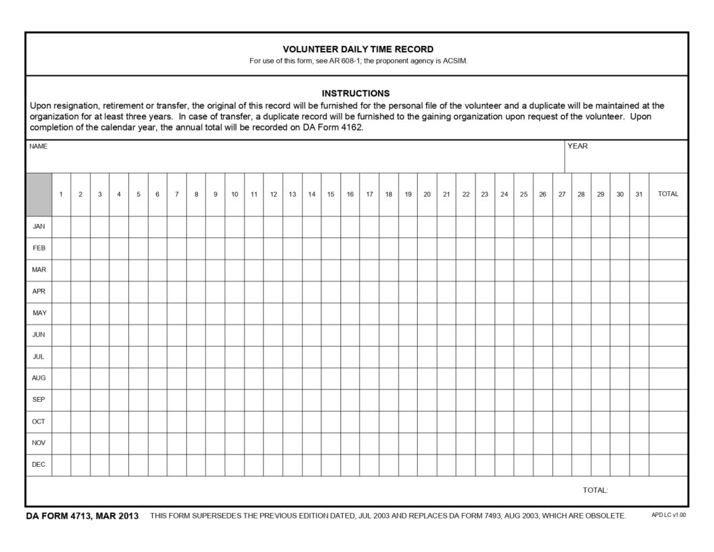 DA FORM 4713 - Volunteer Daily Time Record_page-0001