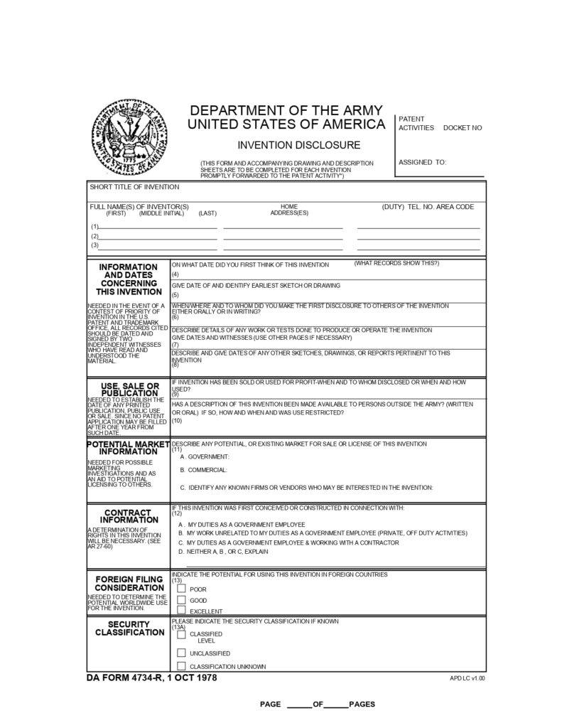 DA FORM 4734-R - Invention Disclosure (LRA)_page-0001