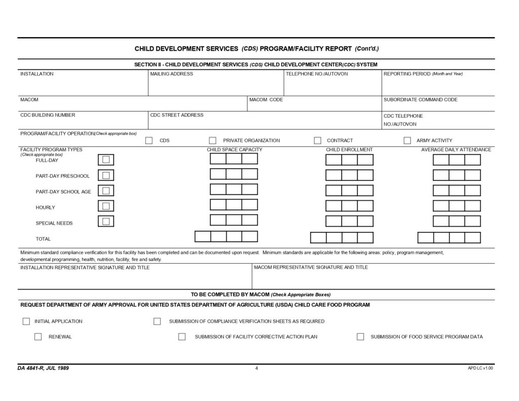 DA FORM 4841-R - Child Development Services (CDS) Program-Facility Report (LRA)_page-0001