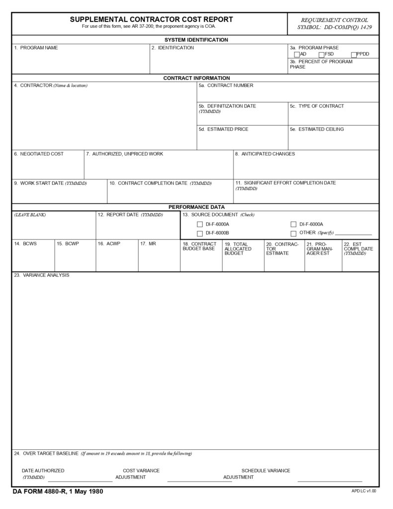 DA FORM 4880-R - Supplemental Contractor Cost Report (LRA)_page-0001