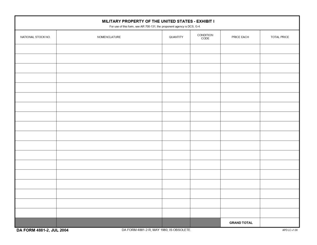 DA FORM 4881-2 - Military Property Of The United States - Exhibit I_page-0001