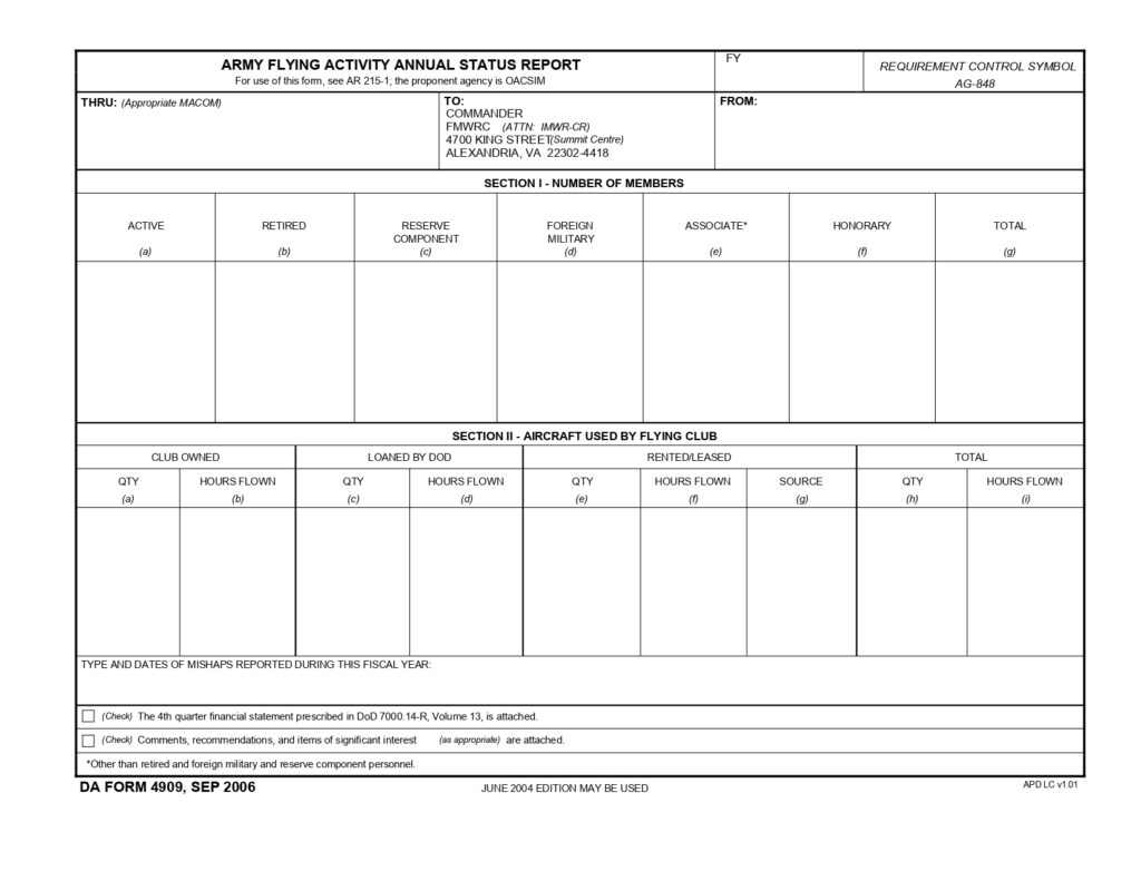 DA FORM 4909 - Army Flying Activity Annual Status Report_page-0001