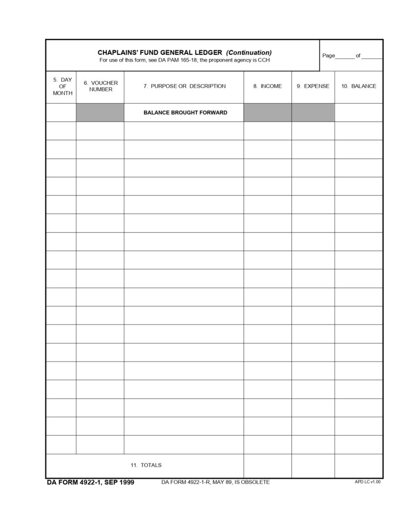 DA FORM 4922-1 - Chaplains Fund General Ledger (Continuation)_page-0001