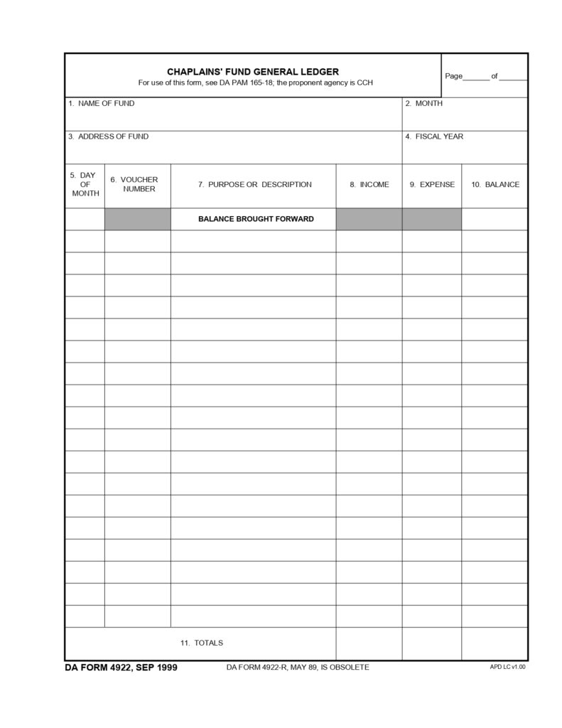 DA FORM 4922 - Chaplains Fund General Ledger_page-0001