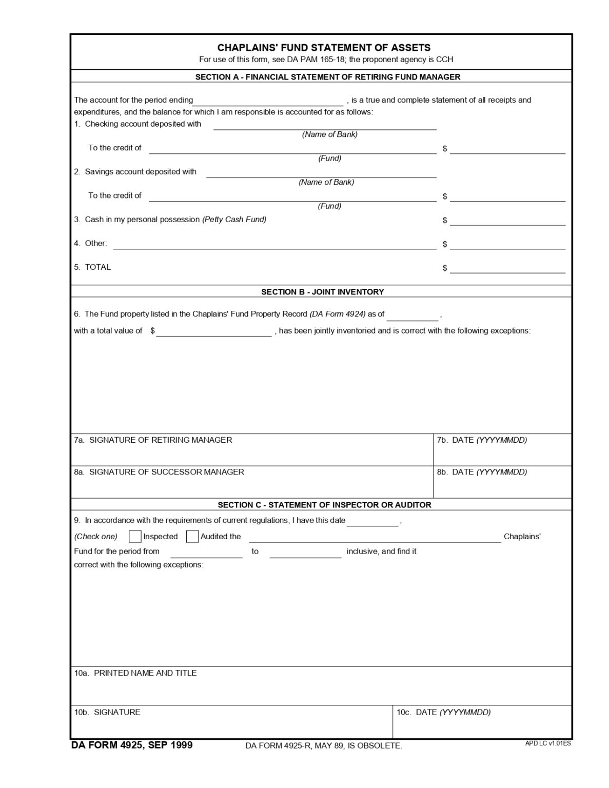 DA FORM 4925 Fillable Army Pubs 4925 PDF DA Forms 2025 Da form 4925 fillable army pubs 4925 pdf da forms 2025