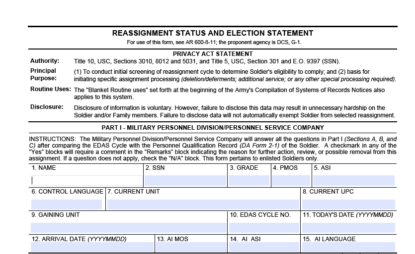 DA FORM 5118 Fillable Army Pubs 5118 PDF DA Forms 2024