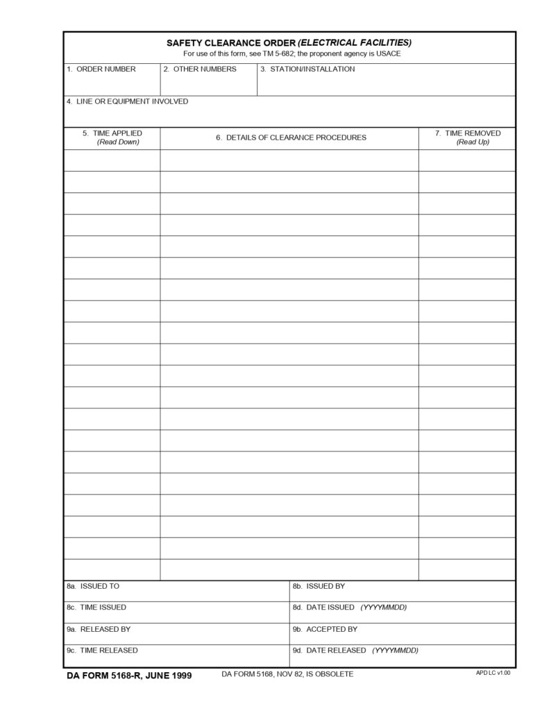 DA FORM 5168-R - Safety Clearance Order (Electrical Facilities) (LRA)_page-0001