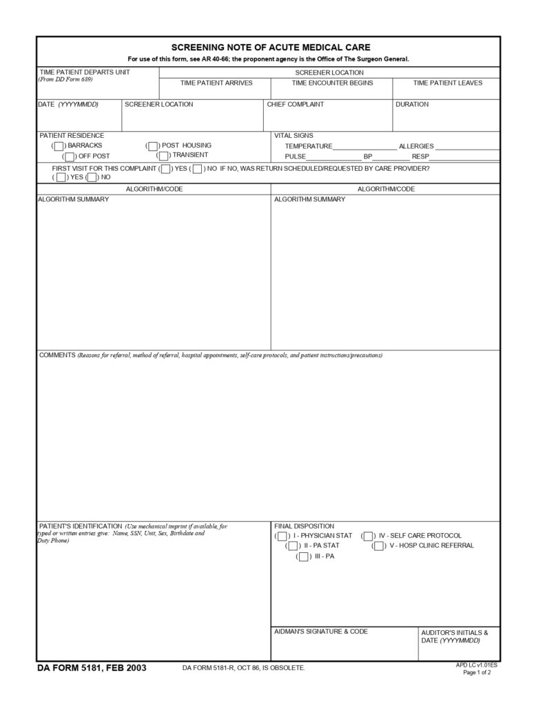 DA FORM 5181 - Screening Note Of Acute Medical Care_page-0001