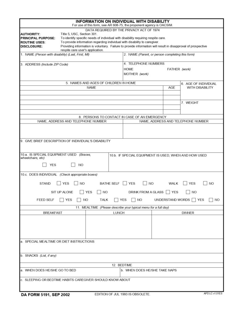 DA FORM 5191 - Information On Individual With Disability_page-0001