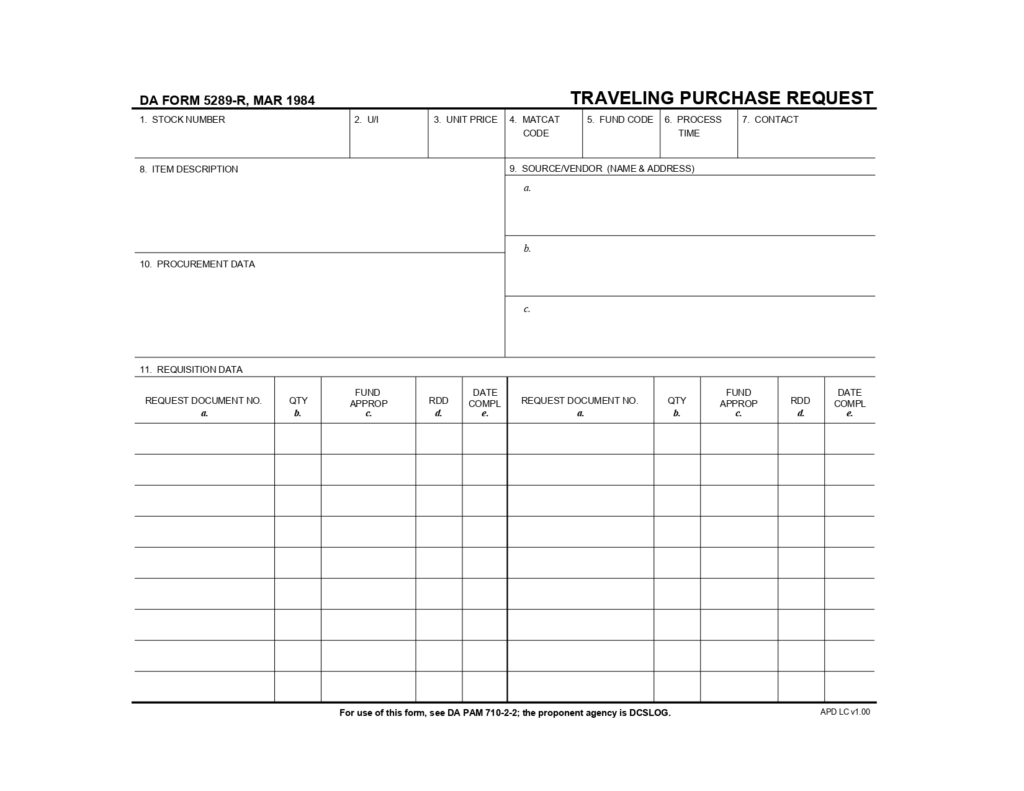 DA FORM 5289-R - Traveling Purchase Request (LRA)_page-0001