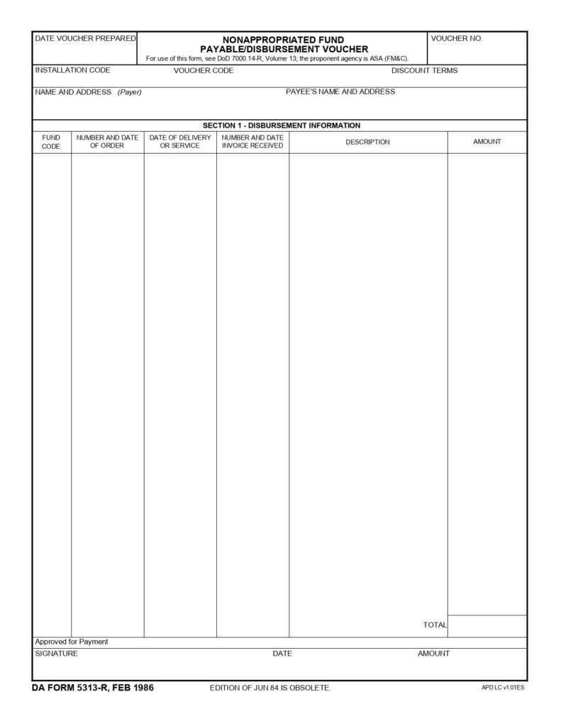 DA FORM 5313-R - Nonappropriated Fund Payable-Disbursement Voucher (LRA)_page-0001