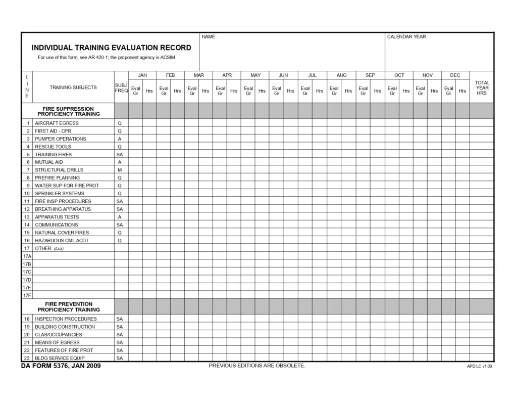 DA FORM 5376 - Individual Training Evaluation Record_page-0001