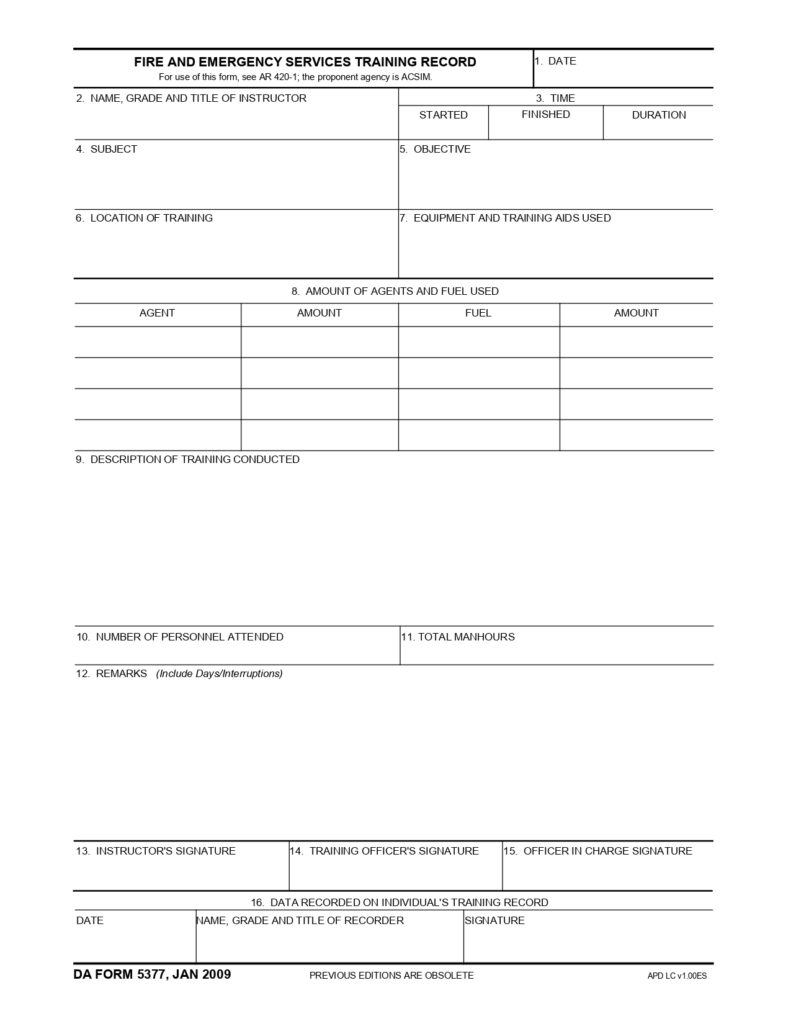 DA FORM 5377 - Fire And Emergency Services Training Record_page-0001