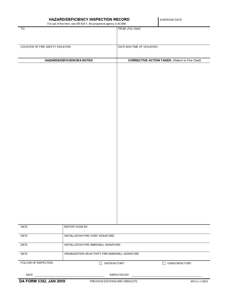 DA FORM 5382 - Hazard-Deficiency Inspection Record_page-0001